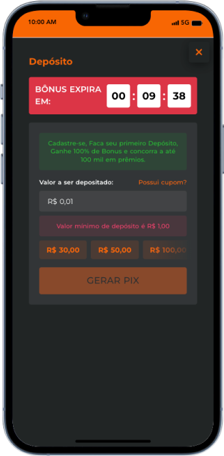 Depósito mínimo na Esportiva Bet